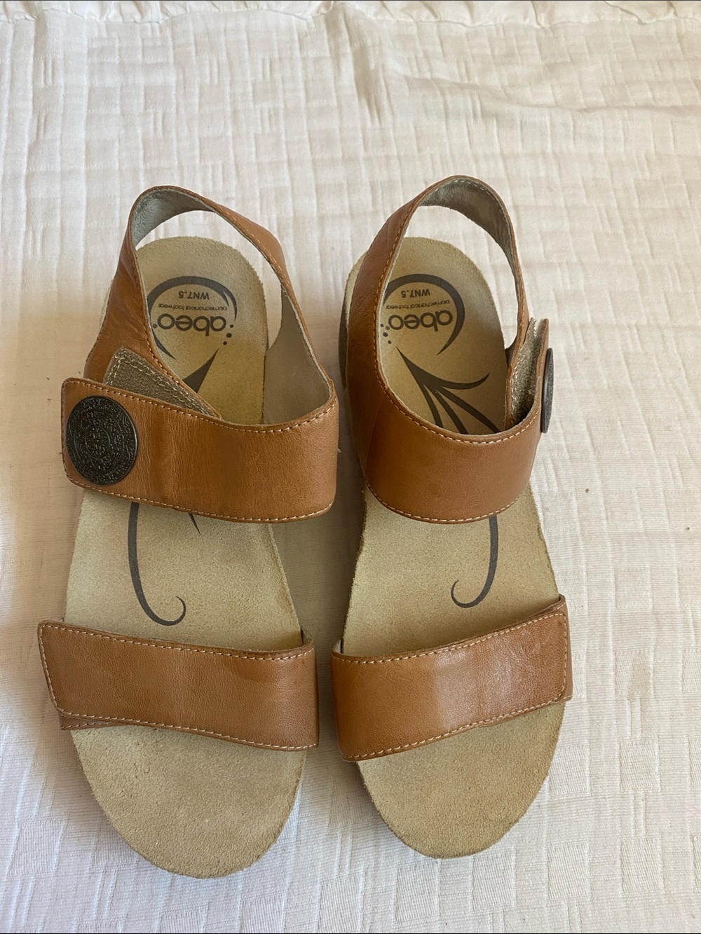 OBEO Women’s Adjustable Brown Leather Slingback Sandals